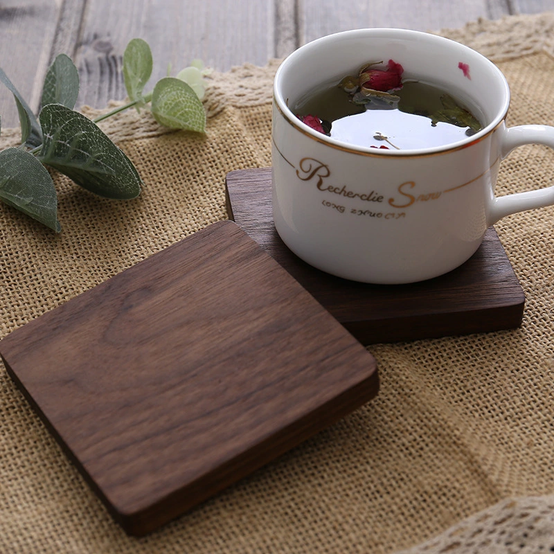 Retro Wooden Coaster Tea Cup Holder Mugs Insulation Tray Pad