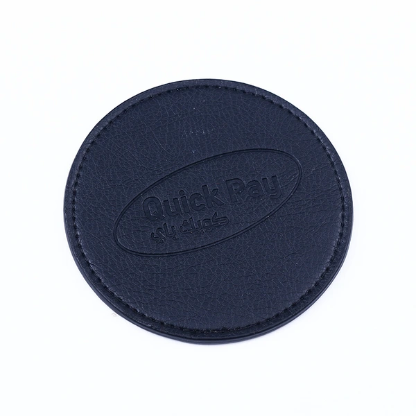 Promotional Custom Print Logo PU Leather Drink Coasters Cup Mat