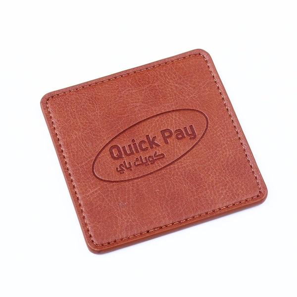 Promotional Custom Print Logo PU Leather Drink Coasters Cup Mat