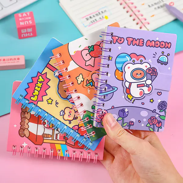 Cartoon Students Mini Portable Pocket Notepad Spiral Memo Pads