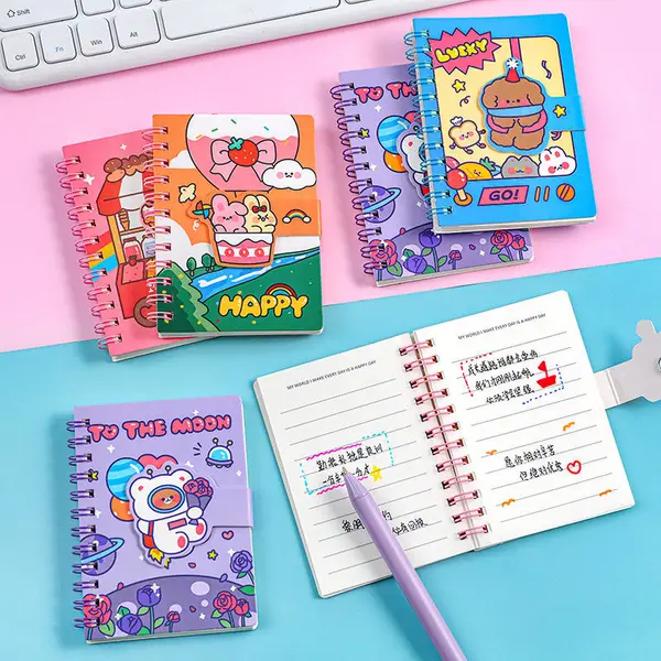 Cartoon Students Mini Portable Pocket Notepad Spiral Memo Pads
