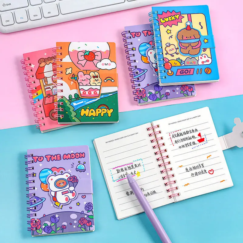 Cartoon Students Mini Portable Pocket Notepad Spiral Memo Pads
