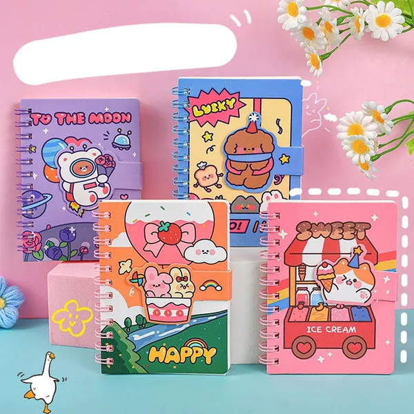 Cartoon Students Mini Portable Pocket Notepad Spiral Memo Pads