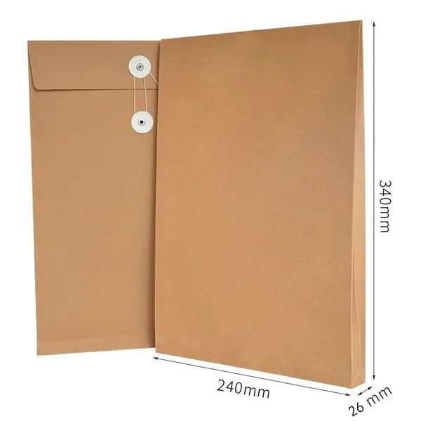 Custom Printed Kraft Paper A4 Rope Wrap Blanket Documents Envelopes