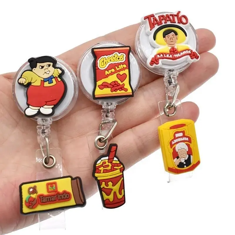 Custom Stylish Cartoon PVC Patch Retractable Badge Reel