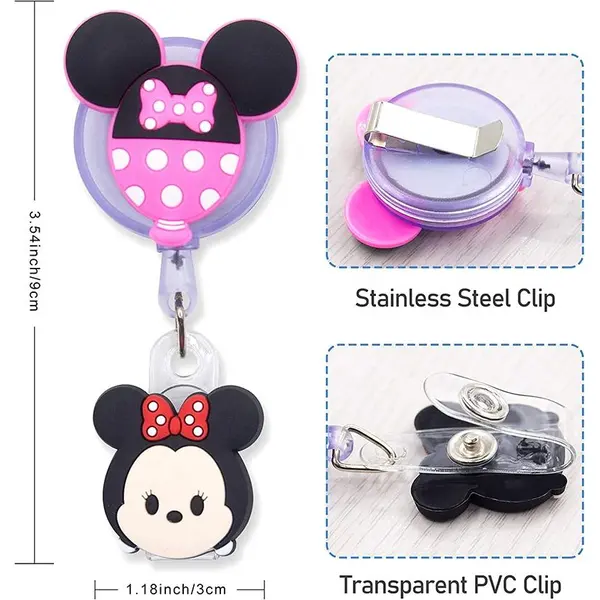 Custom Stylish Cartoon PVC Patch Retractable Badge Reel