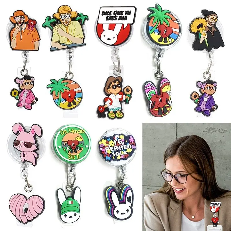 Custom Stylish Cartoon PVC Patch Retractable Badge Reel