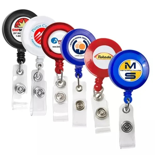 Custom Epoxy Promotional Office Exhibition Gift Retractable Badge Reel