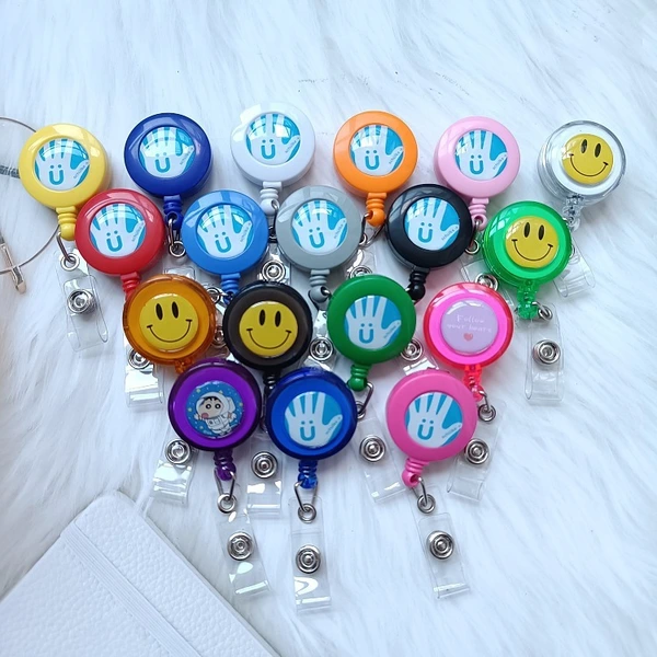 Custom Epoxy Promotional Office Exhibition Gift Retractable Badge Reel