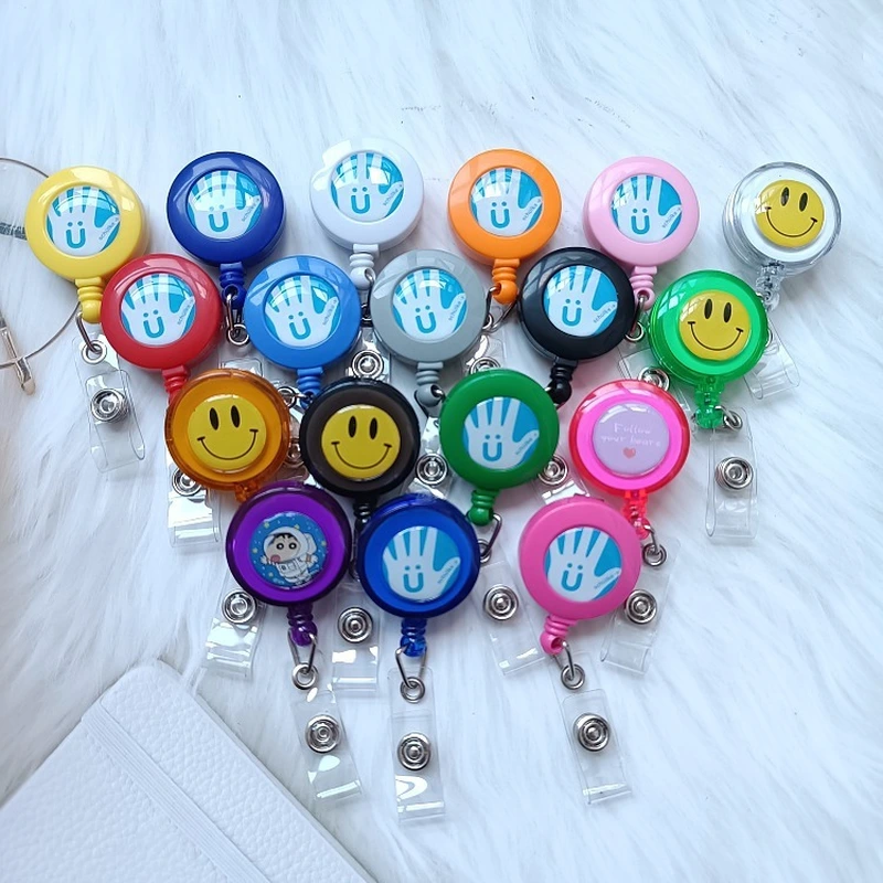 Custom Epoxy Promotional Office Exhibition Gift Retractable Badge Reel