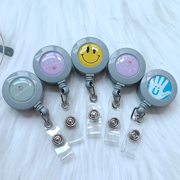 Custom Epoxy Promotional Office Exhibition Gift Retractable Badge Reel