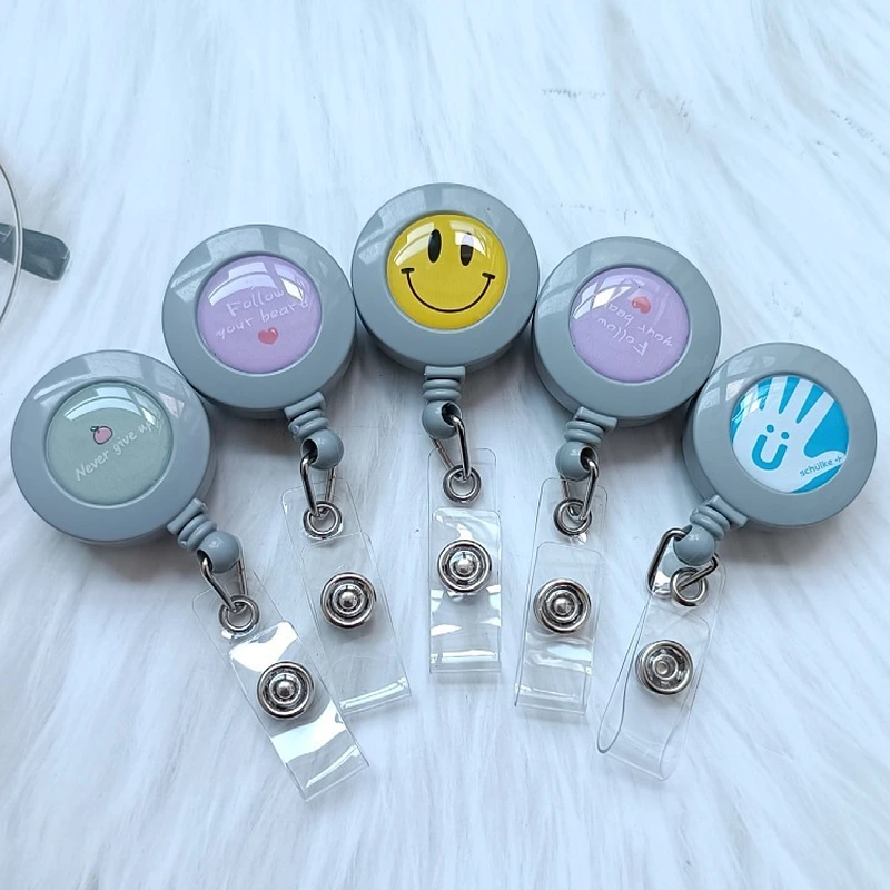 Custom Epoxy Promotional Office Exhibition Gift Retractable Badge Reel