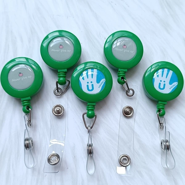 Custom Epoxy Promotional Office Exhibition Gift Retractable Badge Reel