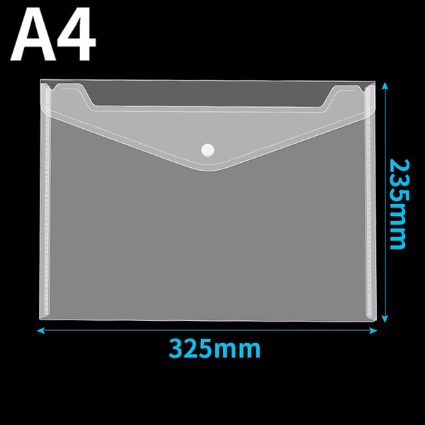 Custom Transparent Plastic A4 File Document Bag with White ID Card