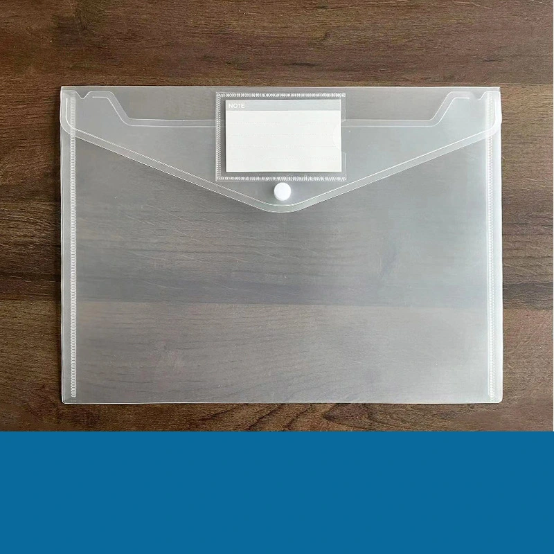 Custom Transparent Plastic A4 File Document Bag with White ID Card