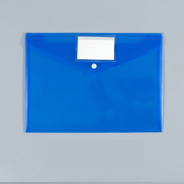 Custom Transparent Plastic A4 File Document Bag with White ID Card