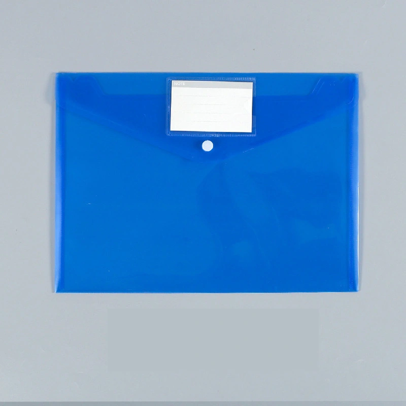 Custom Transparent Plastic A4 File Document Bag with White ID Card