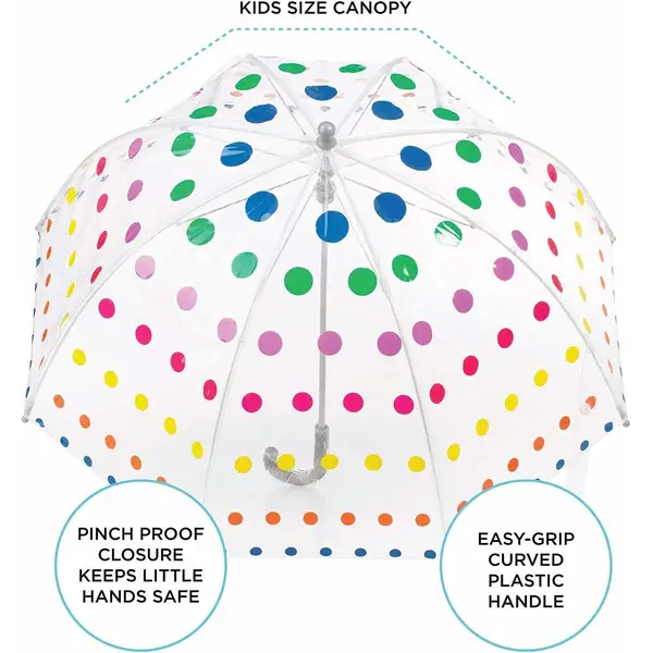 New Dome Transparent Children Kids Fashion Rain Sun Cartoon Umbrella