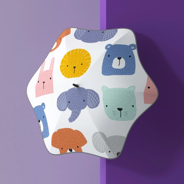 Reflective Strip Round Corner Kids Cartoon Umbrella For Children Gift