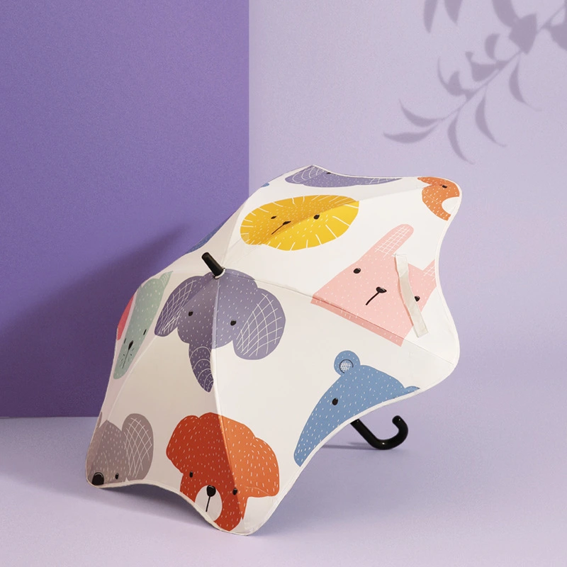 Reflective Strip Round Corner Kids Cartoon Umbrella For Children Gift