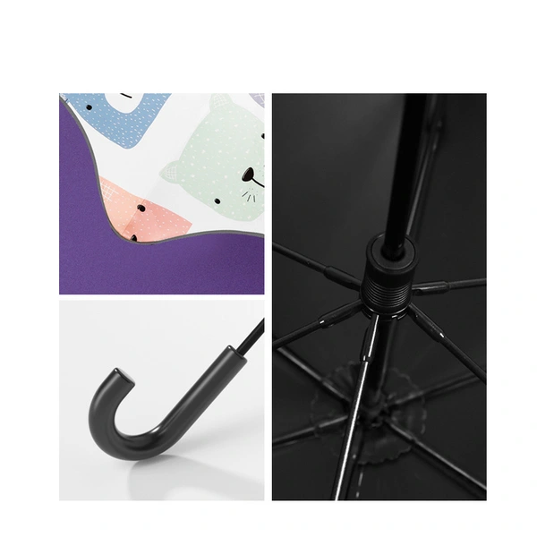 Reflective Strip Round Corner Kids Cartoon Umbrella For Children Gift