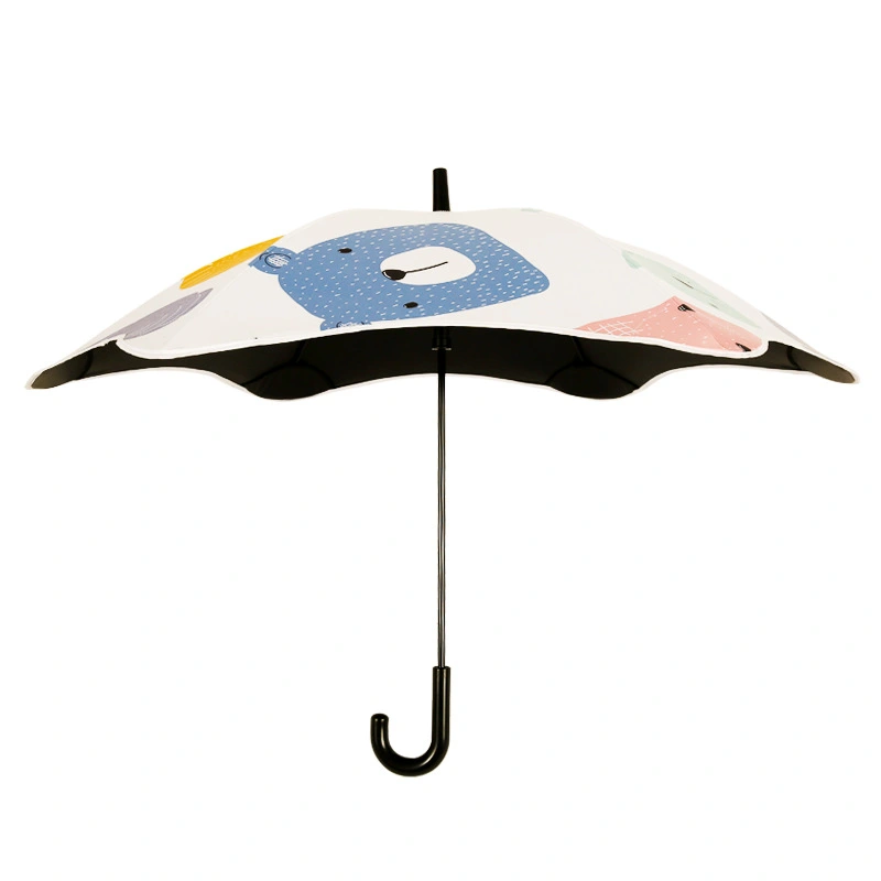 Reflective Strip Round Corner Kids Cartoon Umbrella For Children Gift