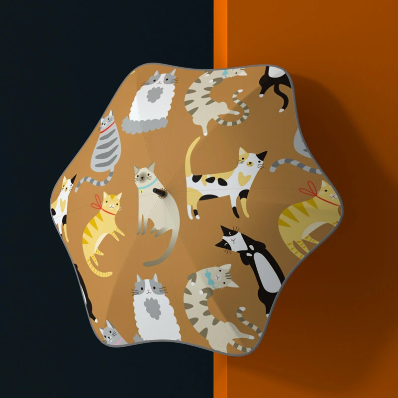 Reflective Strip Round Corner Kids Cartoon Umbrella For Children Gift