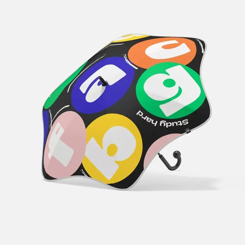 Reflective Strip Round Corner Kids Cartoon Umbrella For Children Gift