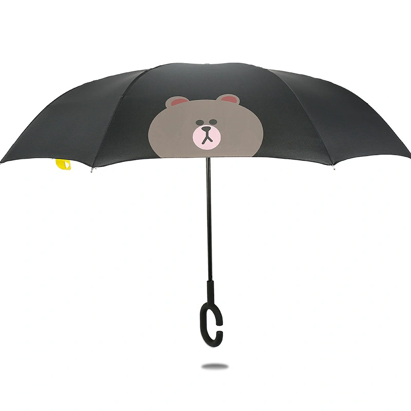 Auto Open Cute Cartoon Kids Reverse Umbrella