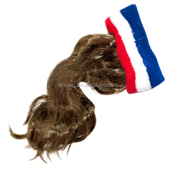 Custom Cheap Football Colorful Sports Fans Wigs with Sweatband