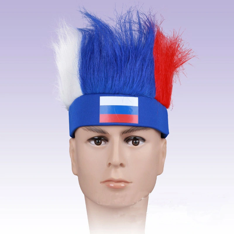 Halloween Carnival National Celebration Fluffy Headband Fans Wigs