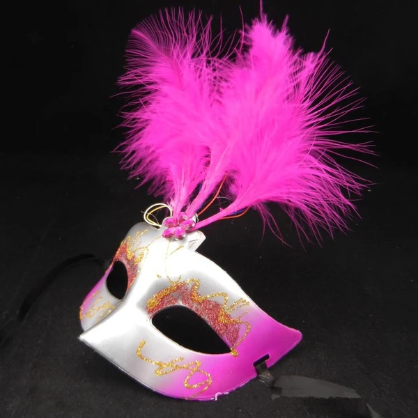 Sexy Women LED Fiber Feather Mask Masquerade Costume