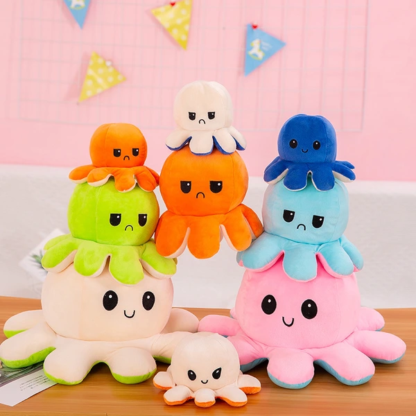 Octopus Plush Pillow Dolls Reversible Cartoon Flip Octopus Plush Toys