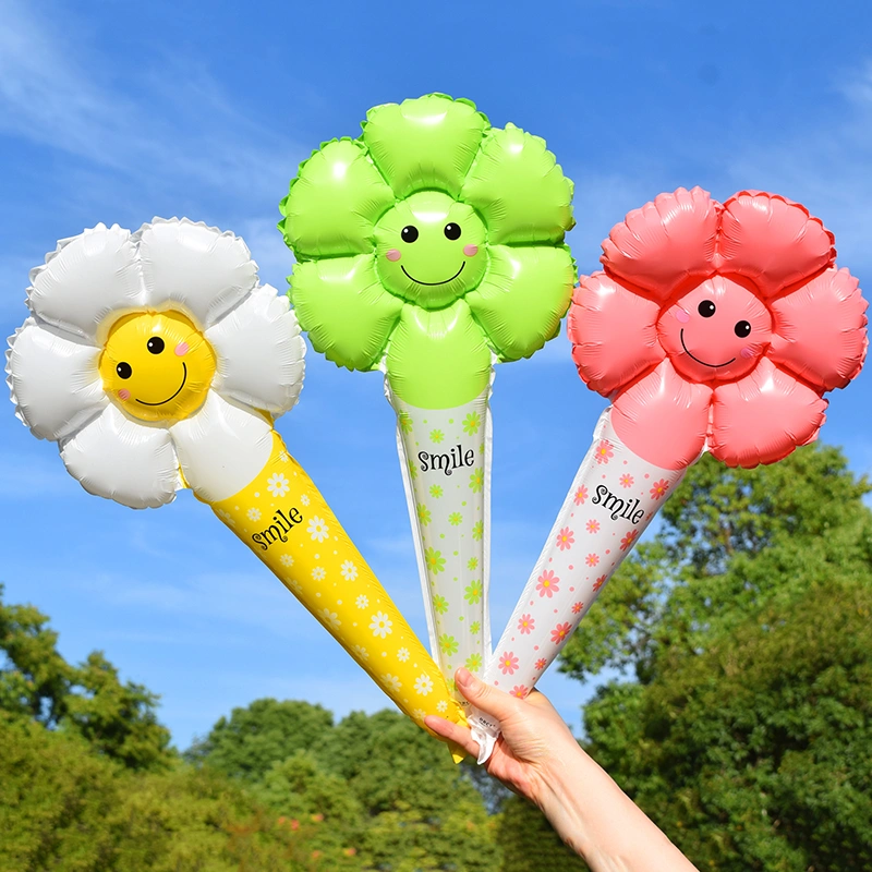 Daisy Holding Balloon Stick Festival Party Sunflower Inflatable Stick