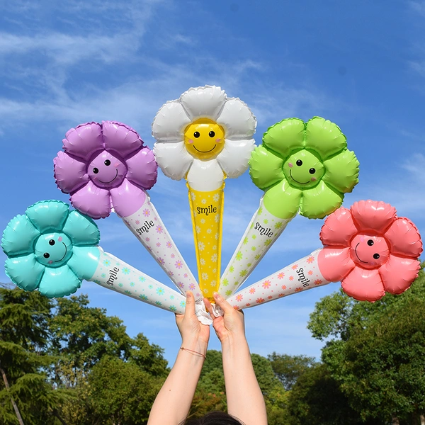Daisy Holding Balloon Stick Festival Party Sunflower Inflatable Stick
