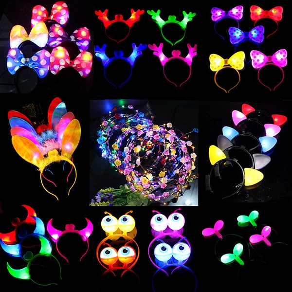 Promotional Cute LED Light Flashing Headband Hair Headwear Party Prop