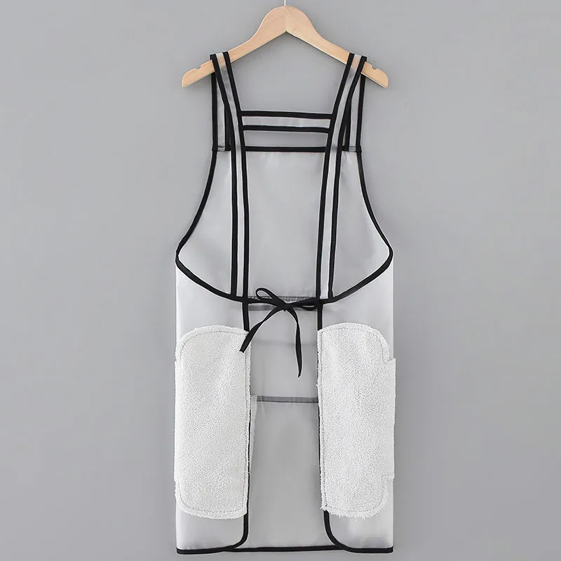 Waterproof Oil-proof Salon Barber Hair Drying TPU Transparent Apron