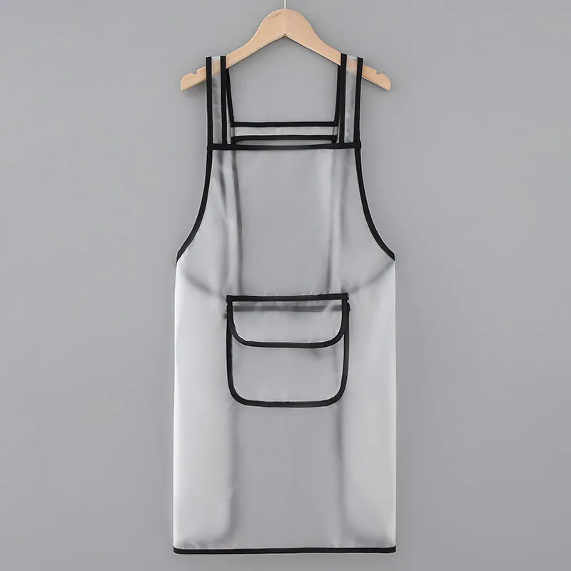 Waterproof Oil-proof Salon Barber Hair Drying TPU Transparent Apron