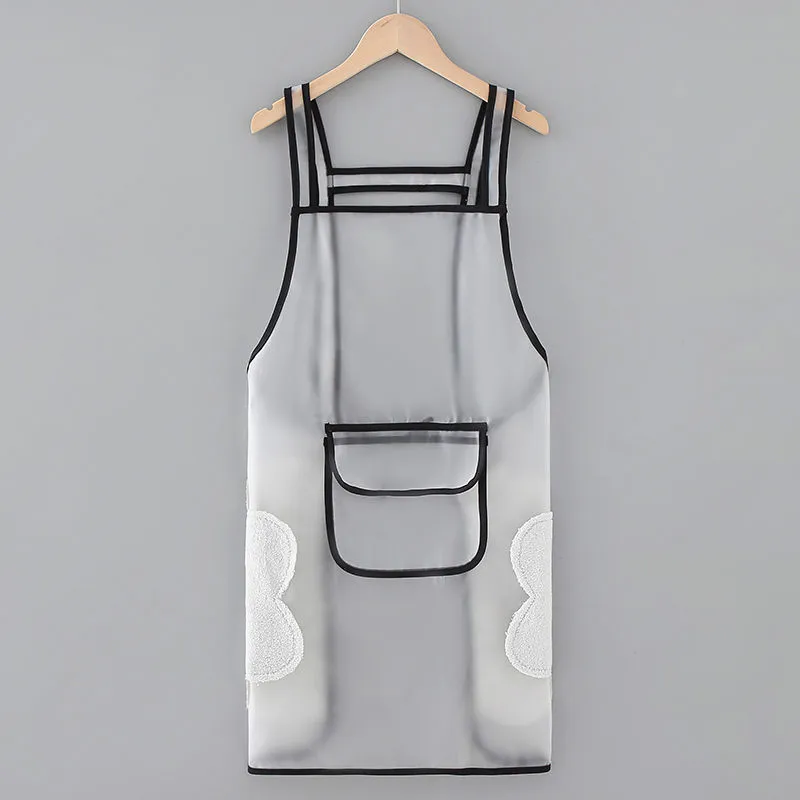 Waterproof Oil-proof Salon Barber Hair Drying TPU Transparent Apron