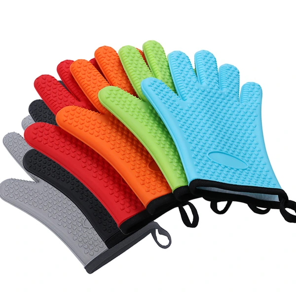 Customized Heat Resistant Silicone Oven Gloves BBQ Cooking Grill Glove