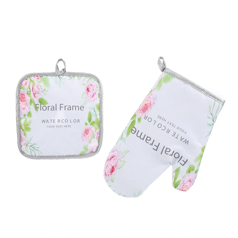 Kitchen Oven Gloves Set Mitts Heat Resistant Cooking Baking Gloves Set