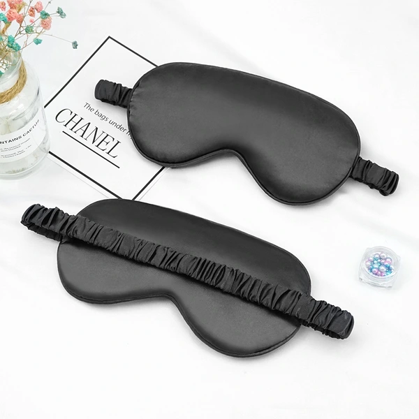 Smooth Silk Satin Eye Mask for Airplane Hotel Office Nap Sleep Eyemask