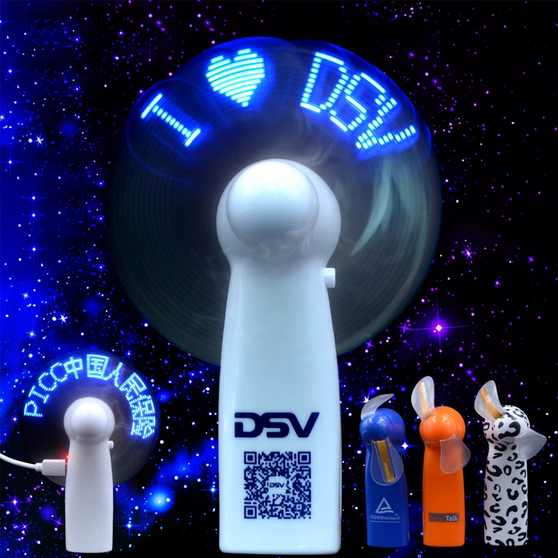 Advertising Promotion Gifts Handheld Portable Light Up Message LED Fan