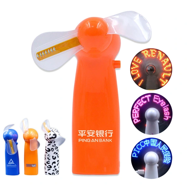 Advertising Promotion Gifts Handheld Portable Light Up Message LED Fan