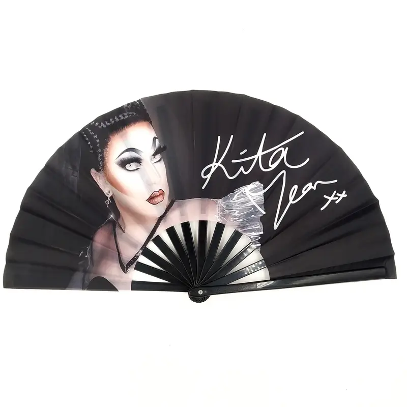 Custom Printed Fold Fabric Hand Fan For Promotional Advertising Gift