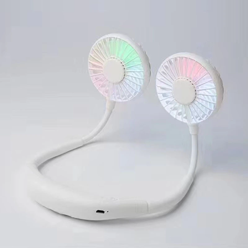 Neck Hanging USB Charge LED Flashing Light Promotional Fan