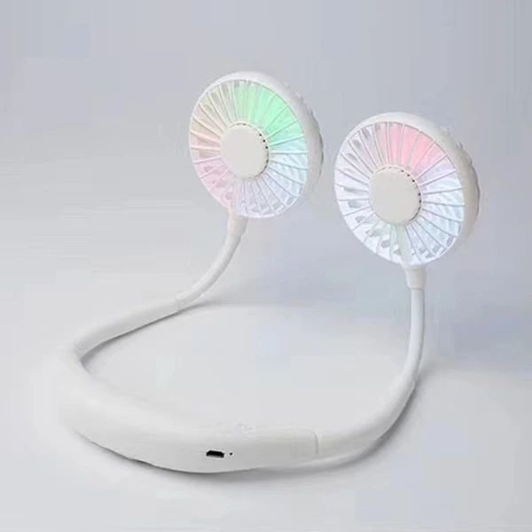Neck Hanging USB Charge LED Flashing Light Promotional Fan