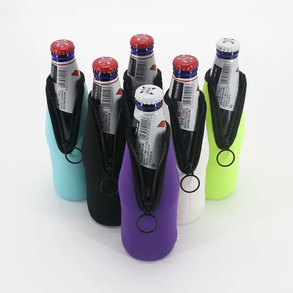 Neoprene Bottle Covers Insulated Wine Beer Cooler Sleeve with Zipper