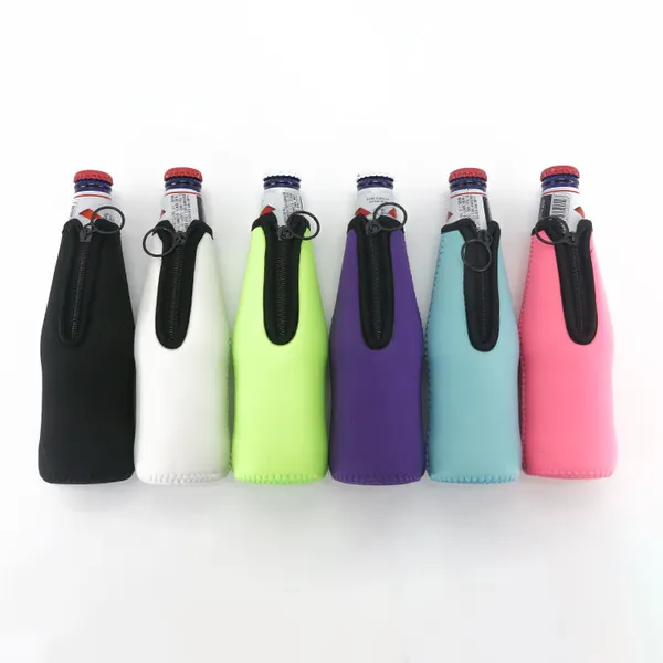 Neoprene Bottle Covers Insulated Wine Beer Cooler Sleeve with Zipper