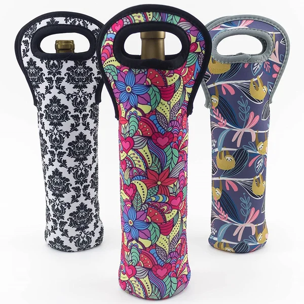 Custom Logo Portable Neoprene Wine Tote Holders Bottle Holder Cooler